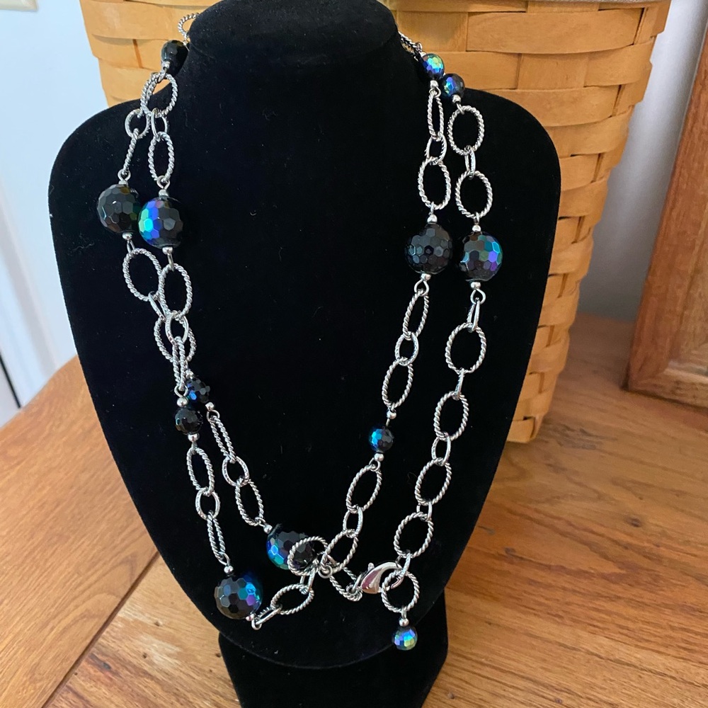 Park Lane Black and Silver Layered Necklace